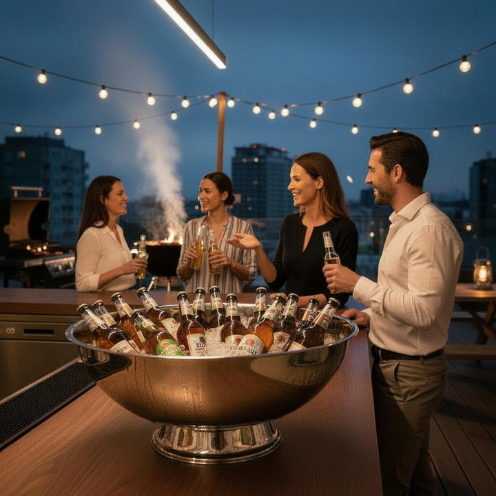 AURANACS® Maximus | Imperial stainless steel XXL bowl | Mirror-polished drinks cooler bowl | Gigantic Ø 66 cm | For champagne, wine & beer | The really big thing for barbecues, events & galas