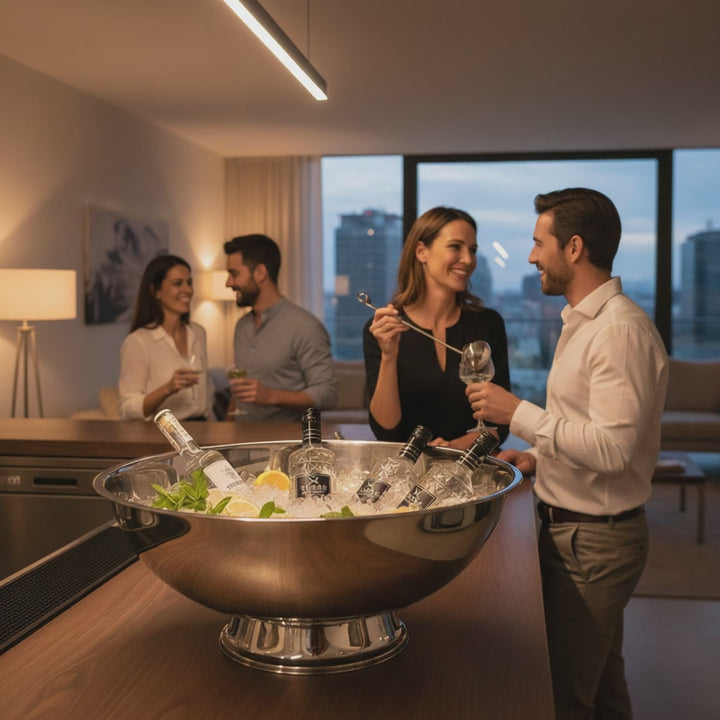 AURANACS® Maximus | Imperial stainless steel XXL bowl | Mirror-polished drinks cooler bowl | Gigantic Ø 66 cm | For champagne, wine & beer | The really big thing for barbecues, events & galas